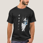 AWAKEN – ハーフ顔アニメTシャツ Tシャツ (正面)