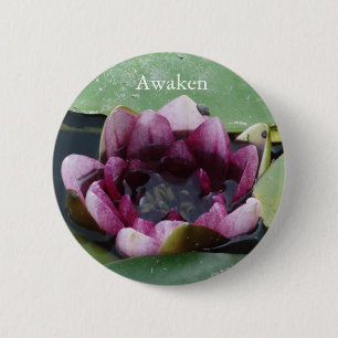 Awaken Lotusフラワーフォトラウンドバッジ 缶バッジ