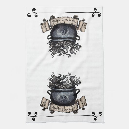 Awaken Your Power Cauldron キッチンタオル (縦)