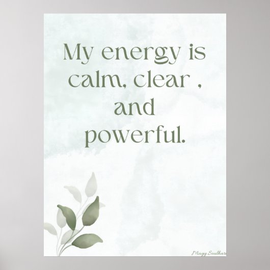 Awakening Energy Inspirational Floral Poster ポスター (正面)