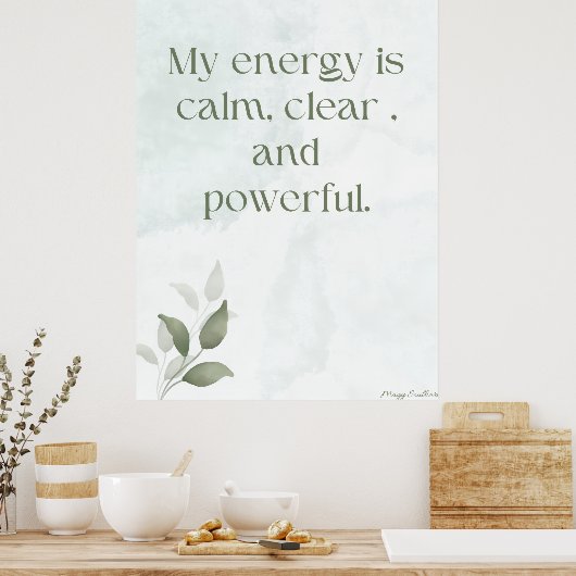 Awakening Energy Inspirational Floral Poster ポスター (キッチン)