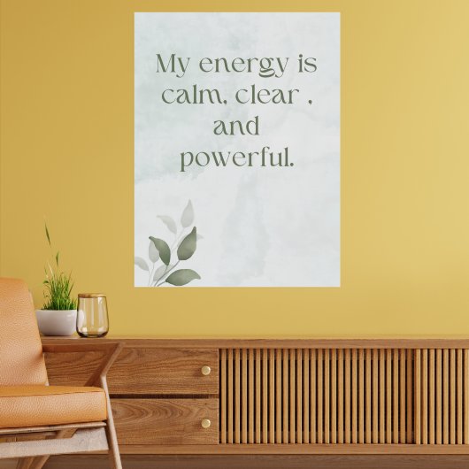 Awakening Energy Inspirational Floral Poster ポスター (リビング2)
