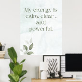 Awakening Energy Inspirational Floral Poster ポスター (ホームオフィス)