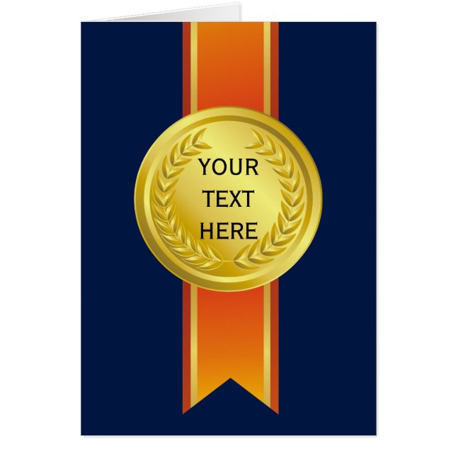 AWARD RIBBON金ゴールドII + your backgr.&文字 (正面)