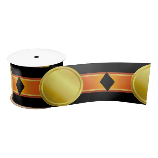 AWARD RIBBON金ゴールドIII + your backgr.&文字 サテンリボン (リール)