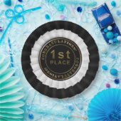 Award Ribbon、Black-1st Place-紙プレート ペーパープレート (パーティー)