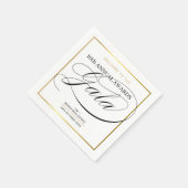 AWARDS GALA DINNERビジネスモダン金ゴールドブラック スタンダードカクテルナプキン (角)