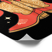 Awareness Cowboy Boots Christmas Breast Cancer Sup ポスター (角)