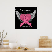 Awareness Matters Grunge Heart - Breast Cancer ポスター (キッチン)