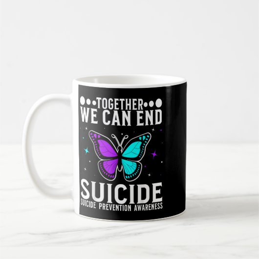 Awareness Support Prevention Awareness Women コーヒーマグカップ (左)