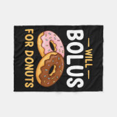 Awareness Will Bolus For Donuts, Diabetes (t1d) Bo フリースブランケット (正面(横))