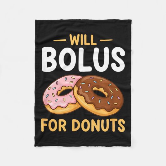 Awareness Will Bolus For Donuts, Diabetes (t1d) Bo フリースブランケット (正面)