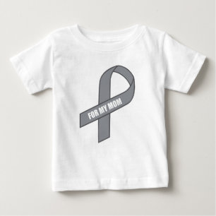 Awarnessの私のお母さんの(灰色/銀製のリボンのため) ベビーTシャツ