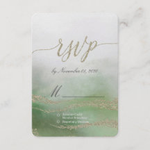 Awashエレガント Water Color in Foliage Wedding RSVP