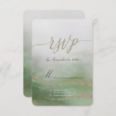 Awashエレガント Water Color in Foliage Wedding RSVP (正面/裏面)