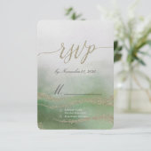 Awashエレガント Water Color in Foliage Wedding RSVP (スタンド正面)