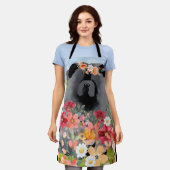 AWASH IN LIGHT BLACK - Blue Chow Dog エプロン (着用した状態)