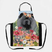 AWASH IN LIGHT BLACK - Blue Chow Dog エプロン (正面)