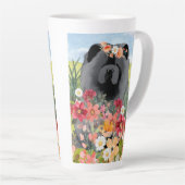 AWASH IN LIGHT BLACK - Blue Chow Dog カフェラテマグ (右アングル)