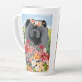 AWASH IN LIGHT BLACK - Blue Chow Dog カフェラテマグ (左アングル)