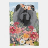 AWASH IN LIGHT BLACK - Blue Chow Dog キッチンタオル (縦)