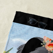 AWASH IN LIGHT BLACK - Blue Chow Dog ビーチタオル (インサイチュ)