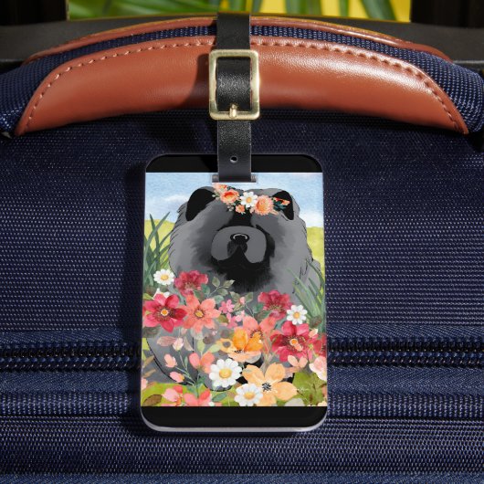 AWASH IN LIGHT BLACK - Blue Chow Dog ラゲッジタグ (正面インサイチュ2)