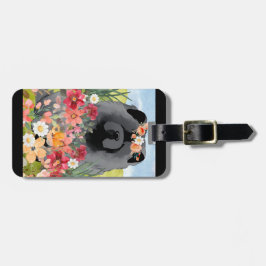 AWASH IN LIGHT BLACK - Blue Chow Dog ラゲッジタグ