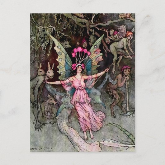 “Away Down Under” by Warwick Goble ポストカード (正面)