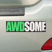 awdsome緑 バンパーステッカー (車上)