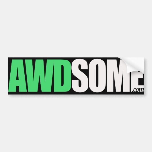 awdsome緑 バンパーステッカー (正面)