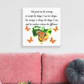 AWE'インスパイア's BUTTERFLY SERENITY祈りの言葉写真 キャンバスプリント (インサイチュ (リビング))