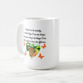 AWE'インスパイア's BUTTERFLY SERENITY祈りの言葉写真 コーヒーマグカップ (正面左)
