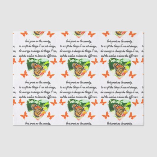 AWE'インスパイア's BUTTERFLY SERENITY祈りの言葉写真 薄葉紙 (正面)