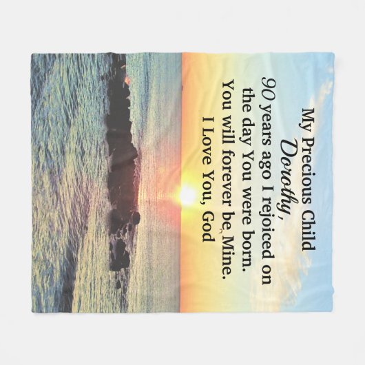 AWE活気づける第90誕生日 フリースブランケット (正面(横))