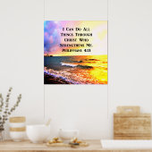 AWE-インスパイアs PHILIPPIANS 4:13オリジナル ポスター (キッチン)