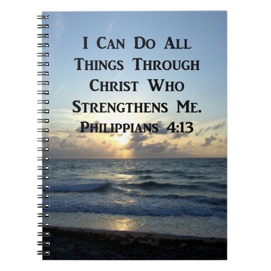 AWE-インスパイアs PHILIPPIANS 4:13聖なる書物、 経典 ノートブック (正面)
