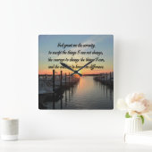 AWE-インスパイアs SERENITY祈りの言葉サンセットフォトデザイン スクエア壁時計 (ホーム)