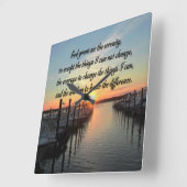 AWE-インスパイアs SERENITY祈りの言葉サンセットフォトデザイン スクエア壁時計 (傾斜)