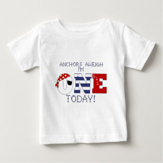 Aweighいかり私は1つの今日第1誕生日です ベビーTシャツ