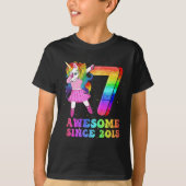 Awesome 2015 Dabbing Unicorn Birthday 7 Year Old Tシャツ (正面)