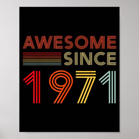 Awesome 55 Birthday Decorations Men 55yr 1971 55th ポスター (正面)