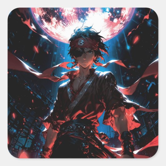 Awesome anime character スクエアシール (正面)