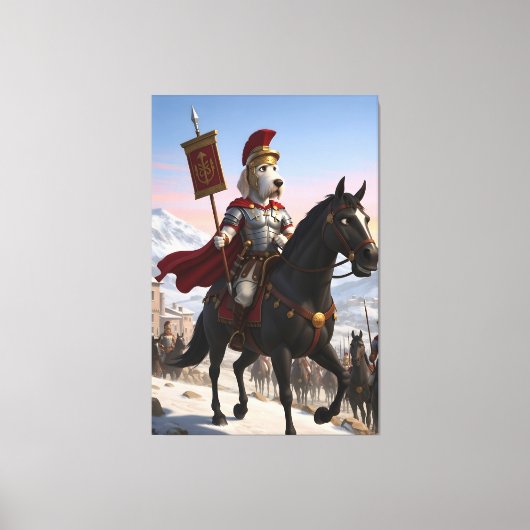 Awesome anthropomorphic Italian Spinone dog canvas キャンバスプリント (正面)