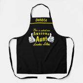 Awesome Aunt Apron - Custom Name Personalized Gift エプロン (正面)