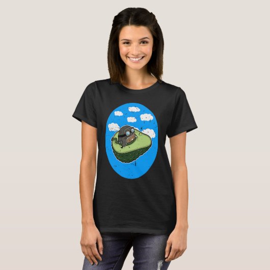 Awesome Avocado Plane Flying Avocado Tシャツ (正面フル)