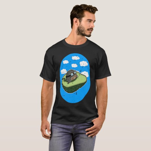 Awesome Avocado Plane Flying Avocado Tシャツ (正面フル)