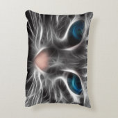 Awesome Blue Eyed Cat Face アクセントクッション (裏面(縦))