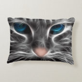 Awesome Blue Eyed Cat Face アクセントクッション (裏面)