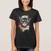 Awesome Cat Motif Pop Creative Cat Tシャツ (正面)